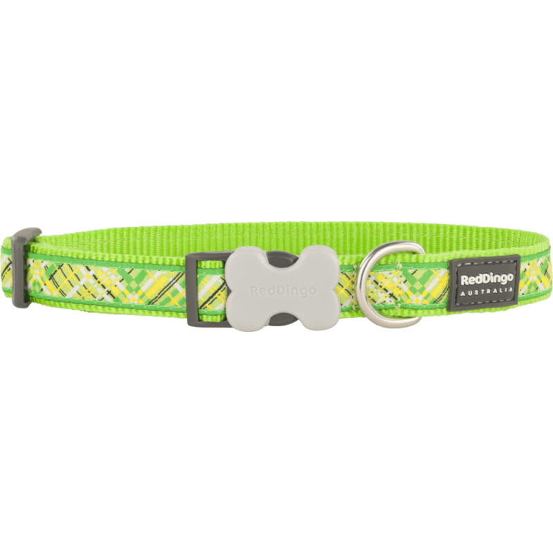 RedDingo Dog Collar Design Lime Green L